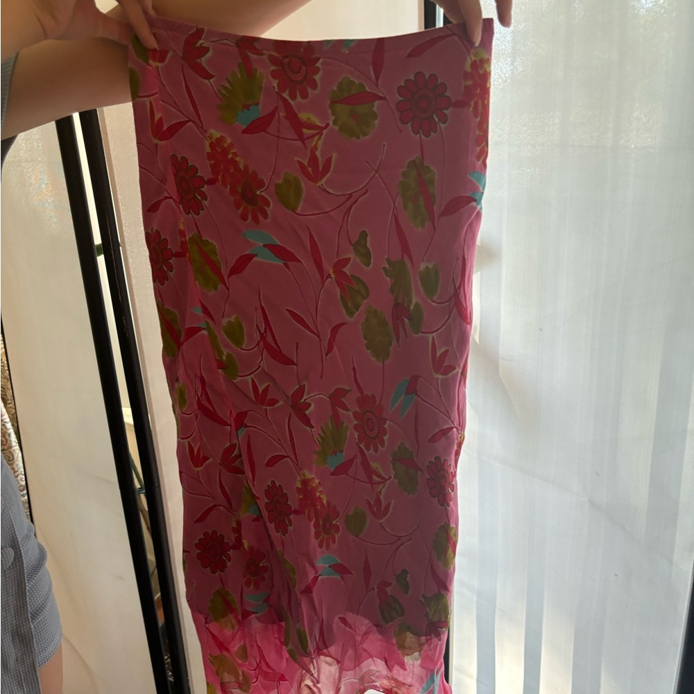Bright Floral Midi Skirt
